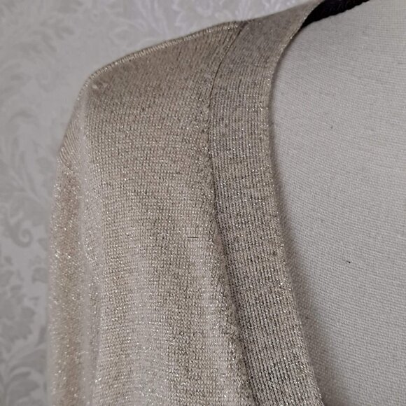 Como Size Large Sparkly Gold Faux Wrap Sweater Tank Insert Dressy Formal EUC - Picture 3 of 9